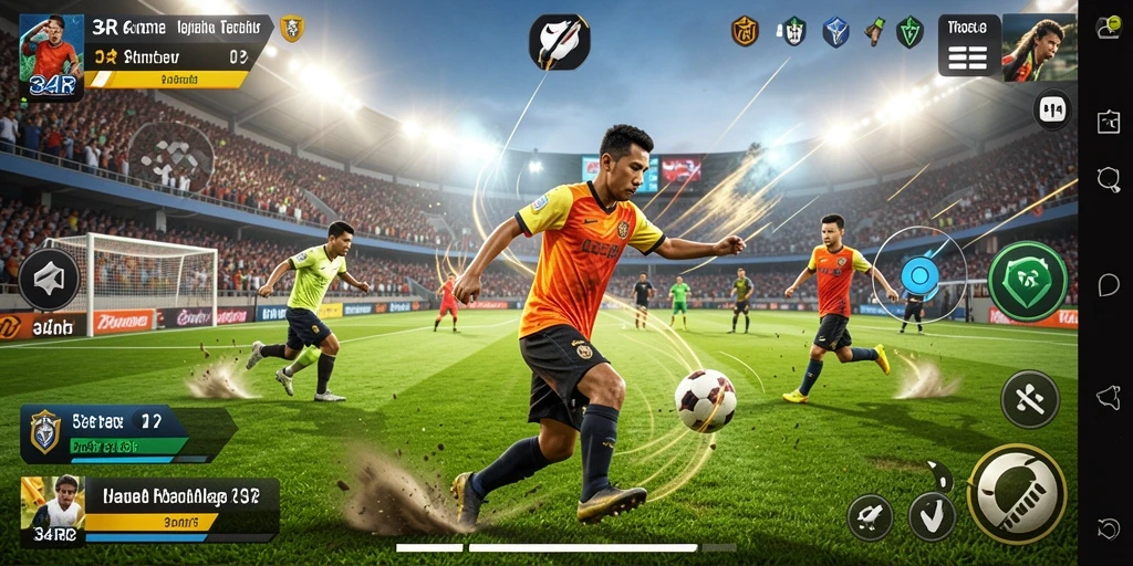 Screenshot gameplay 34R yang menunjukkan aksi seru dalam olahraga.