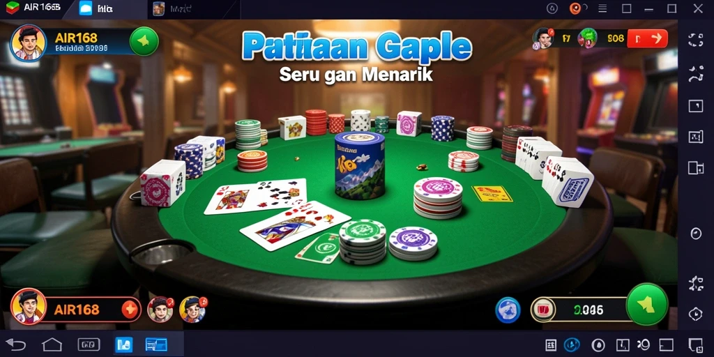 Screenshot gameplay air168 yang menampilkan serunya bermain Gaple.