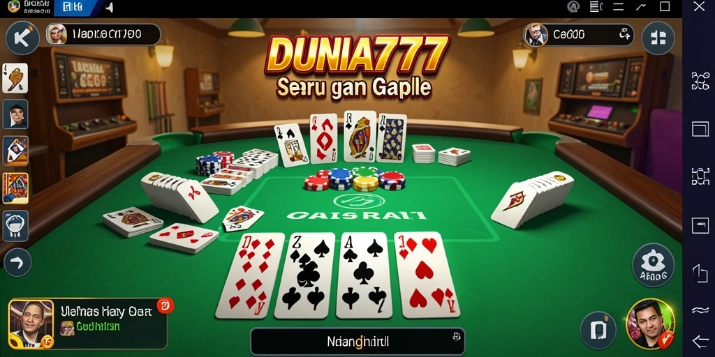 Tampilan gameplay yang seru saat bermain Gaple di DUNIA777.