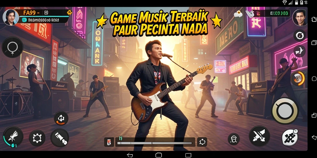 Gameplay seru FA99 dengan alat musik interaktif dan lagu-lagu hits.