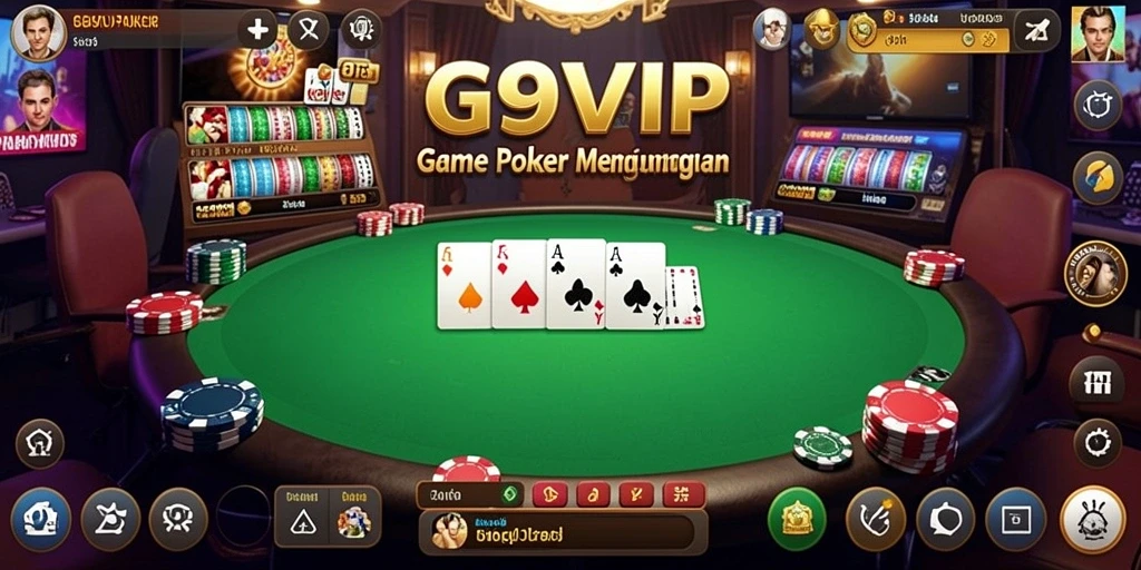 Screenshot G9VIP menampilkan gameplay Poker yang menarik dan interaktif.