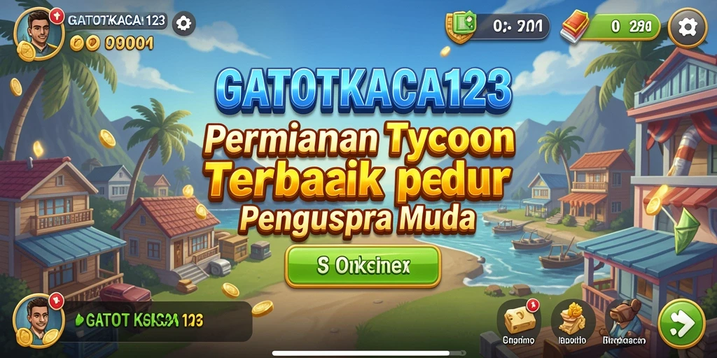 Screenshot dari gameplay GATOTKACA123 menampilkan manajemen bisnis yang seru.