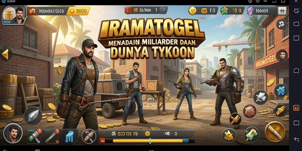 Tampilan gameplay IRAMATOGEL yang menampilkan kekayaan bisnis yang dibangun.