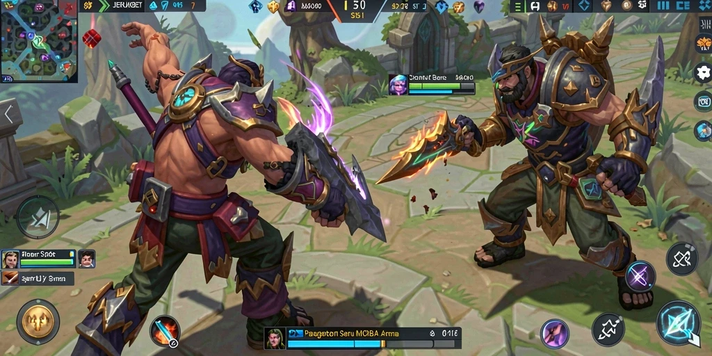 Tangkapan layar utama dari gameplay seru JERUKBET di arena MOBA.