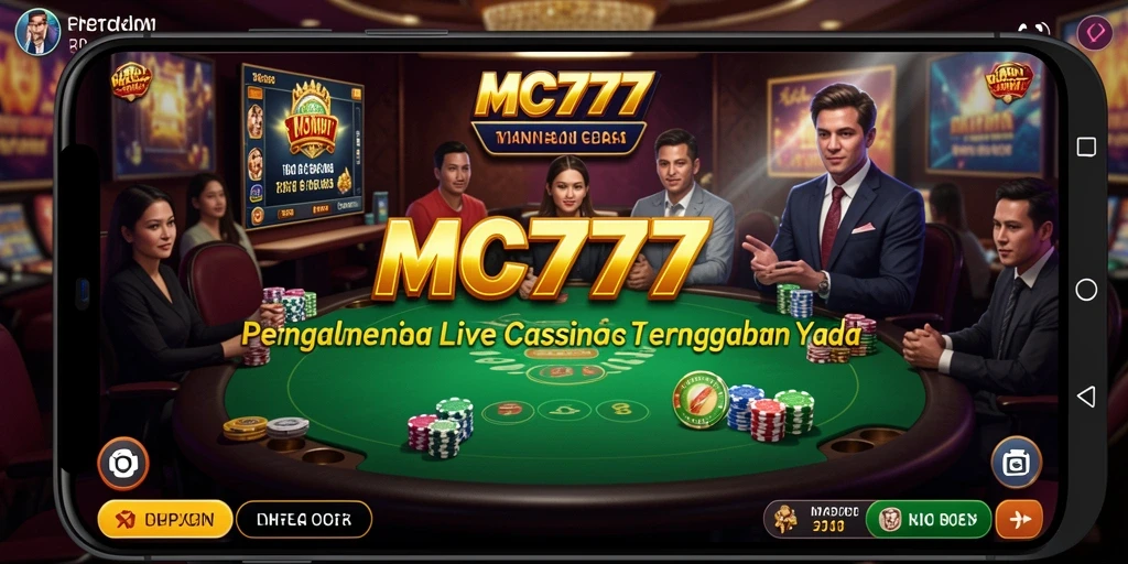 Tampilan gameplay Live Casino yang menarik dan interaktif di MC777.