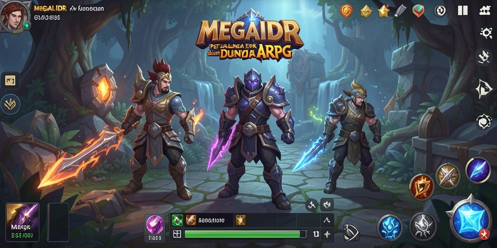Tampilan aksi seru dari gameplay MEGAIDR dalam petualangan ARPG.