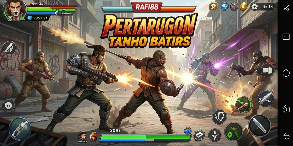 Tangkapan layar utama RAFI88 menunjukkan pertarungan epik antara dua karakter yang kuat.