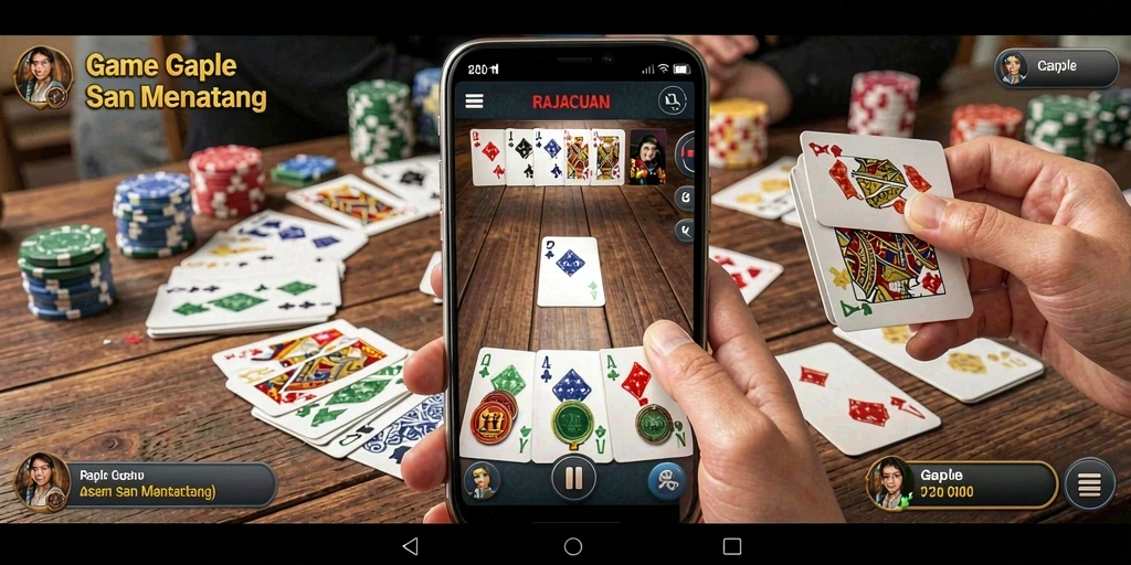 Tangkapan layar gameplay RAJACUAN yang menampilkan aksi seru Gaple.