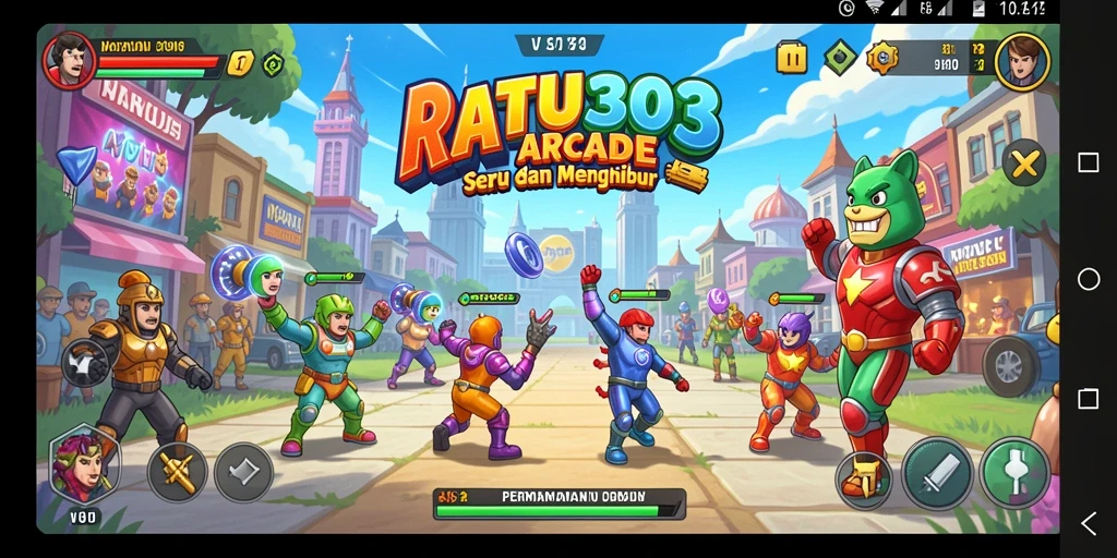 Tampilan gameplay menegangkan dari RATU303 yang penuh warna.