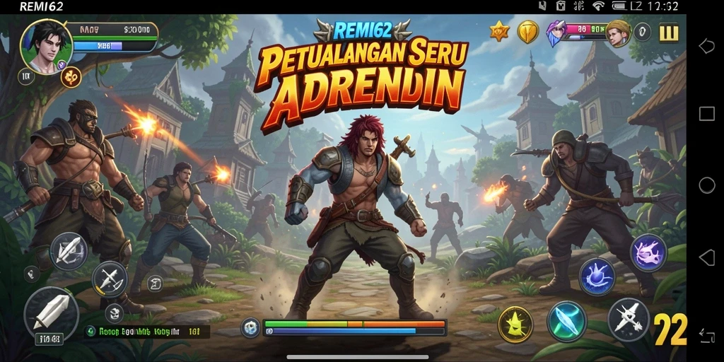 Screenshot utama REMI62 menampilkan aksi mendebarkan dalam dunia petualangan.