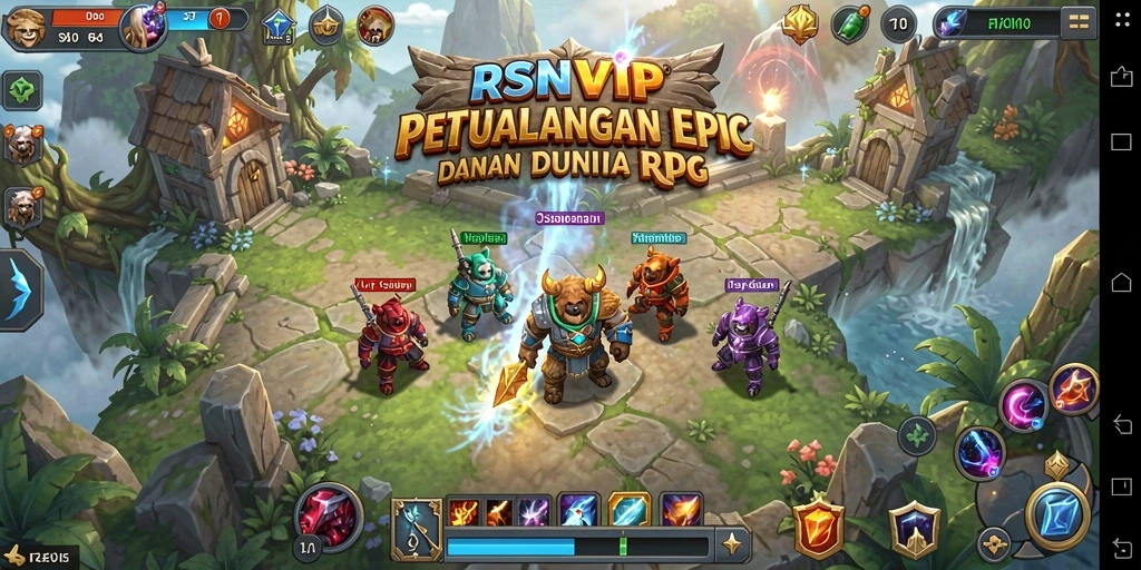 Tampilan gameplay mendebarkan dari RSNVIP dalam dunia RPG.
