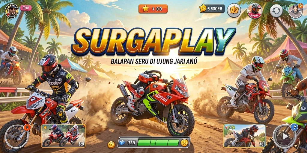 Tampilan menarik dari gameplay balap di SURGAPLAY.